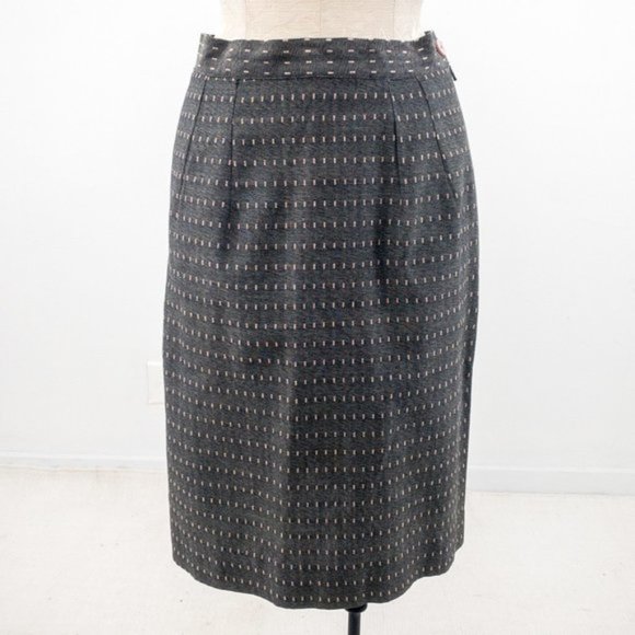 Vintage 40s S 2 Piece Skirt Set Blazer Suit Gray